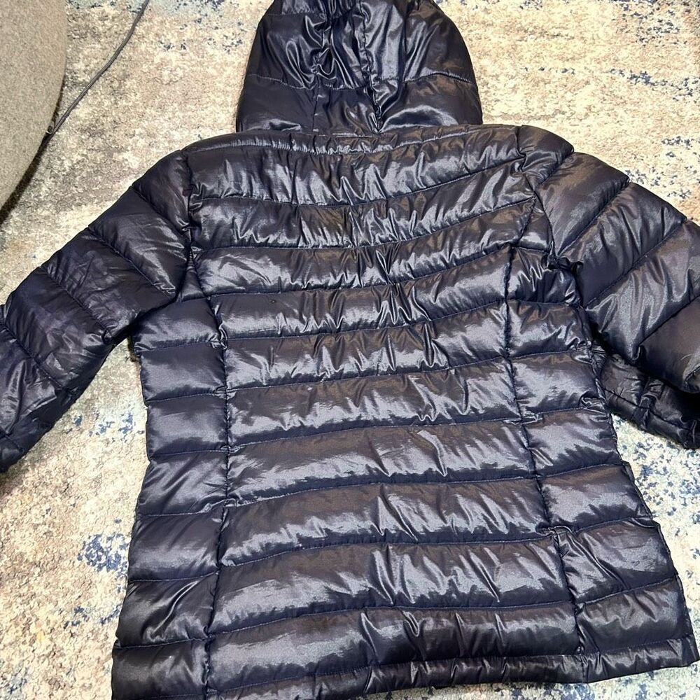 Andrew Marc Packable Lightweight Premium Down Jacket Women's XS Blue Silver Zip - Picture 3 of 6